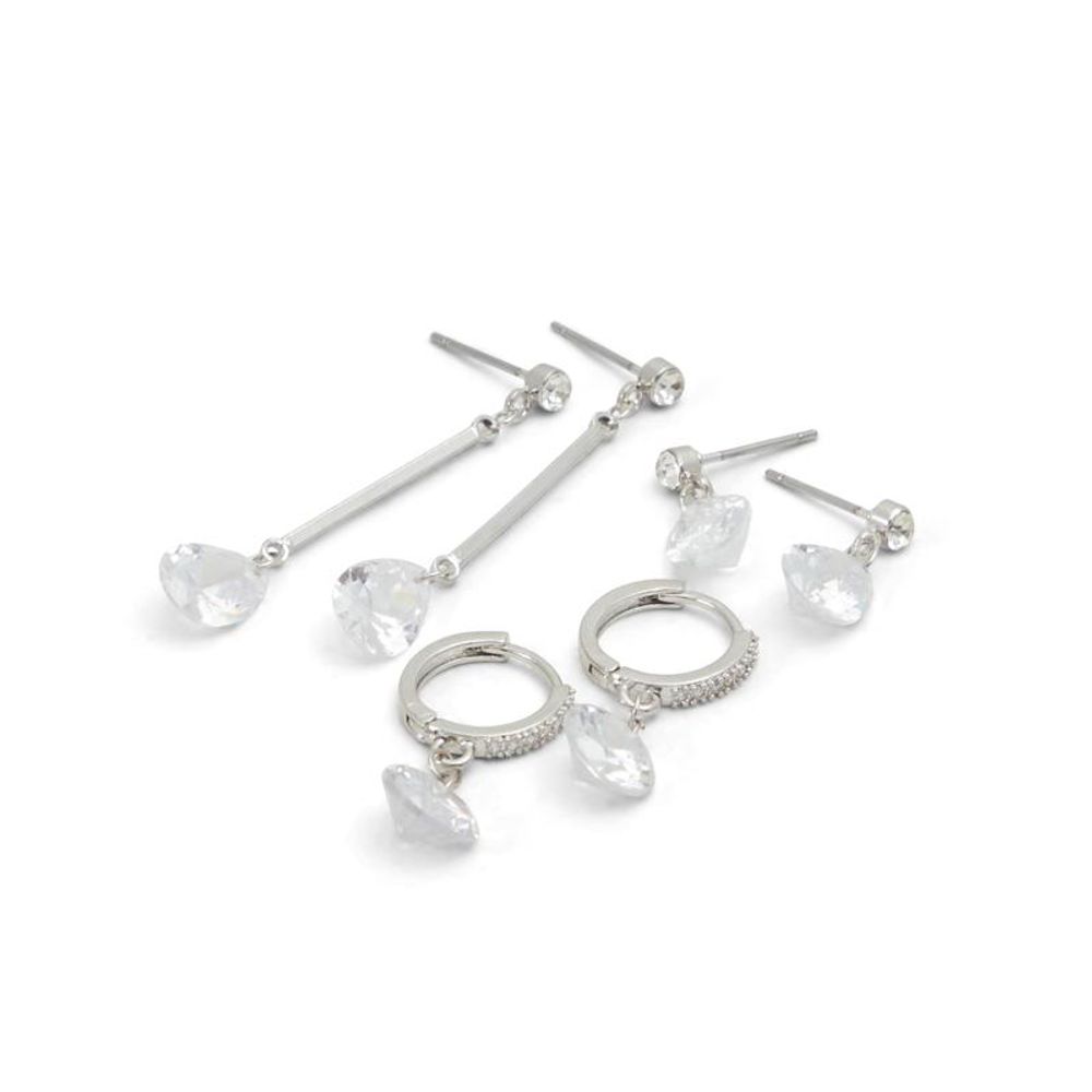 ALDO Women's Silver Stainless Steel & Cubic Zirconia Earrings - Silver