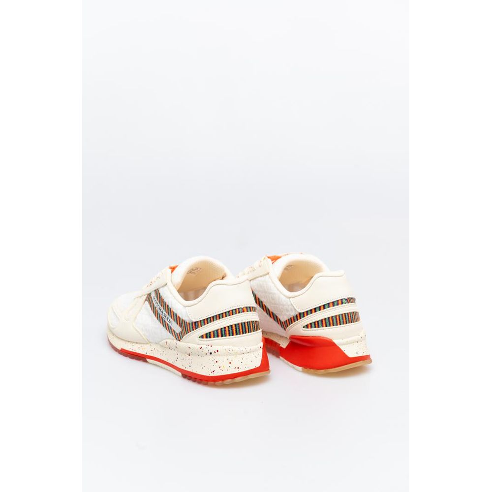 Scotch & Soda Men's Athletic Synthetic Suede Leather Sneakers - Rainbow White