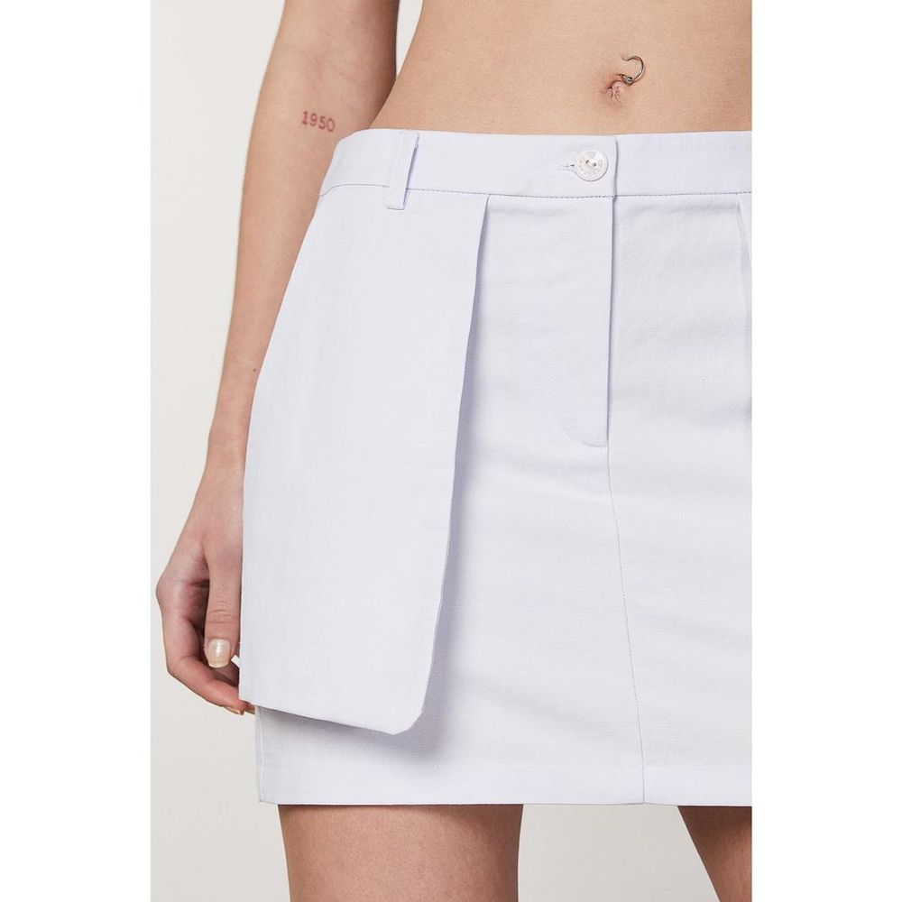 Patrizia Pepe Women's Tailored Cotton & Hemp Mini Skirt - Gray Lilac Natural Purple