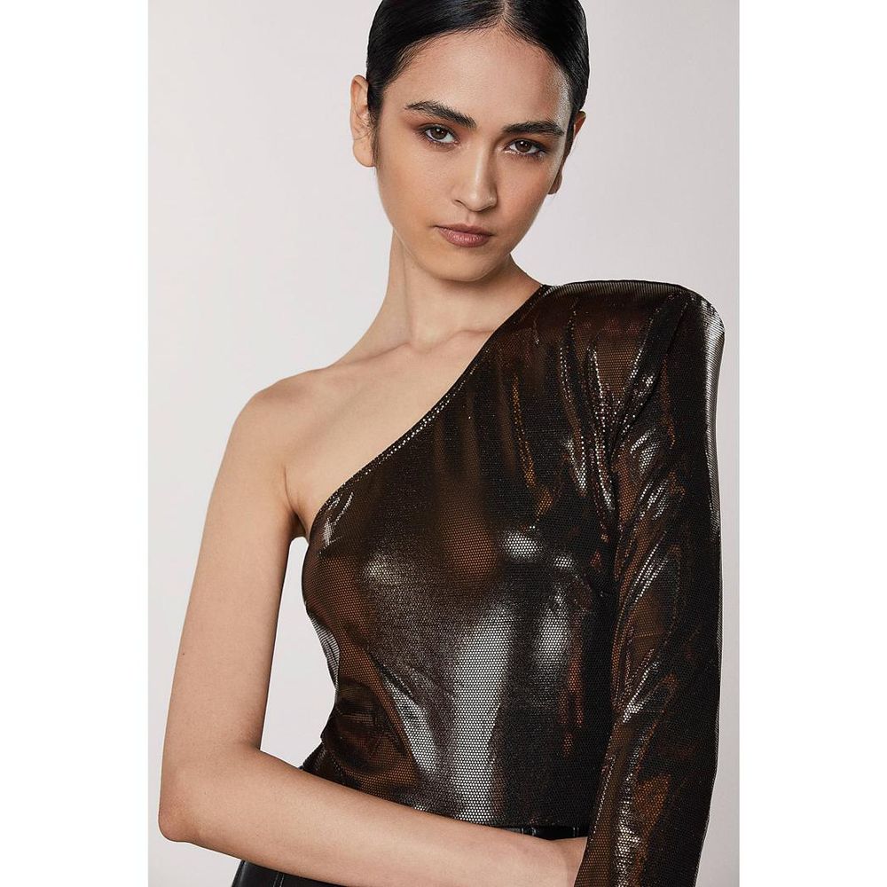 Patrizia Pepe Women's Long-Sleeve Acetate & Elastane Blouse - Brown
