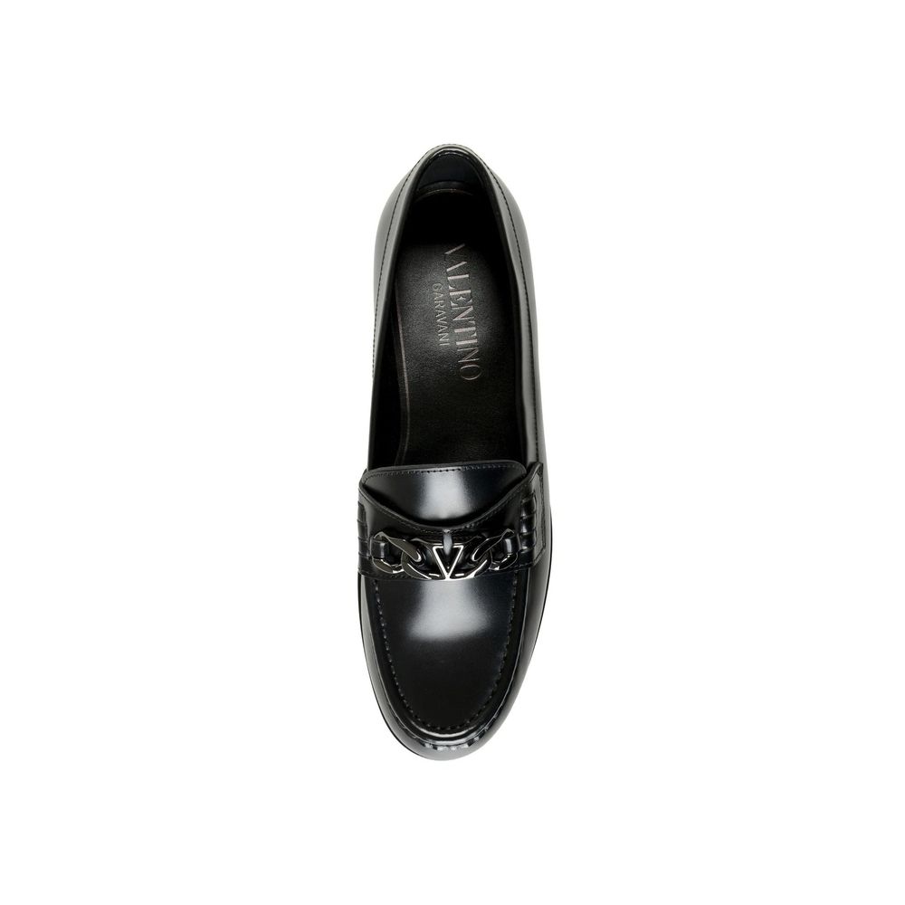 Valentino Garavani Men's Leather Loafer Slip-On Shoes - Black Signature