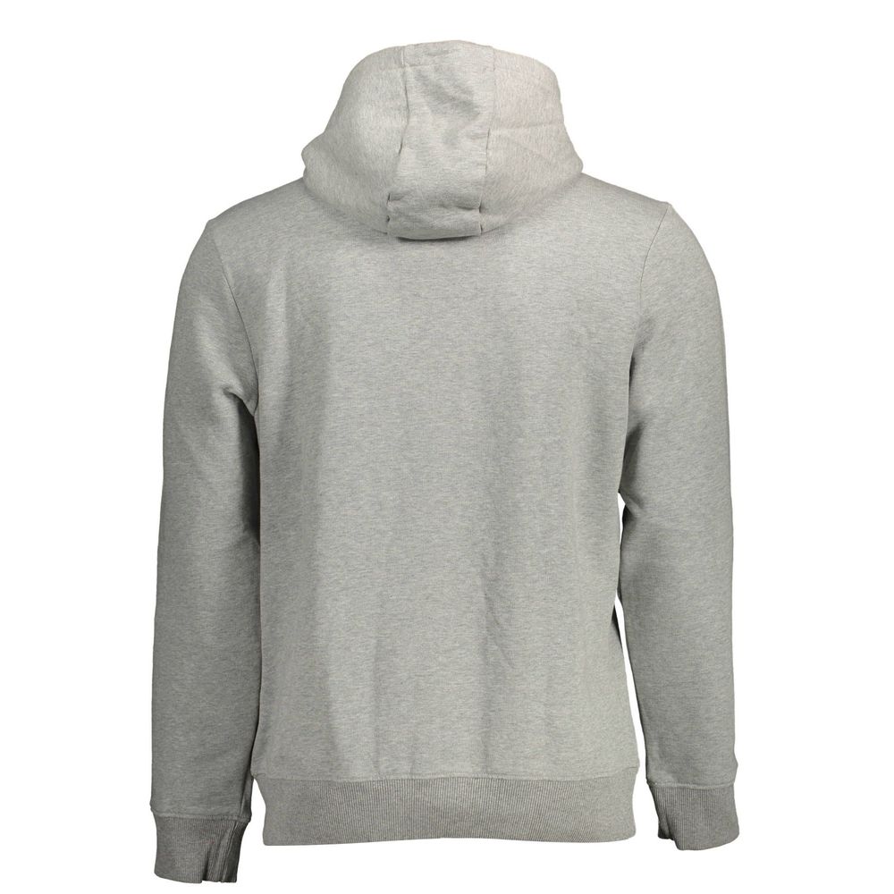 Sweatshirt Hoodie by Napapijri for men in organic cotton & polyester gray features an dramatic silhouette, showcasing a sophisticated and dramatic for a refined, modern aesthetic.
