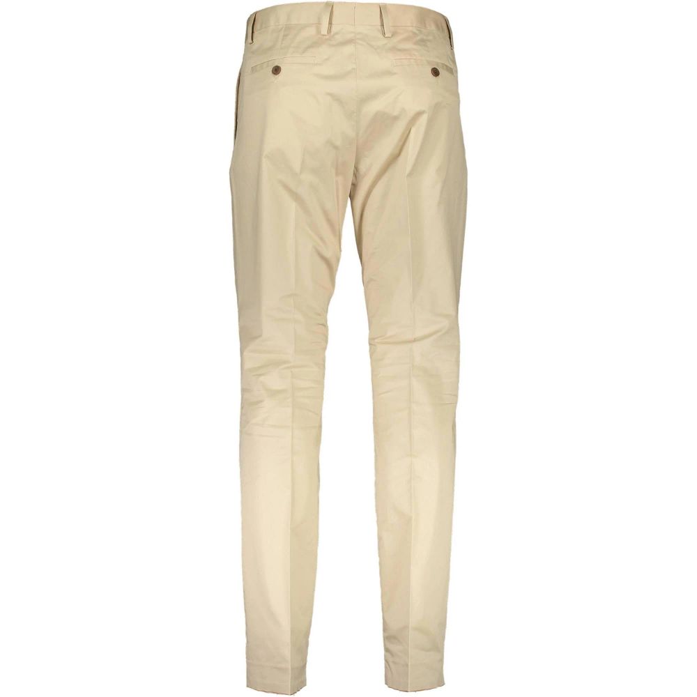 Casual Pants by Gant for men in cotton beige features an sartorial regular-fit and long with a cut for a sartorial finish.