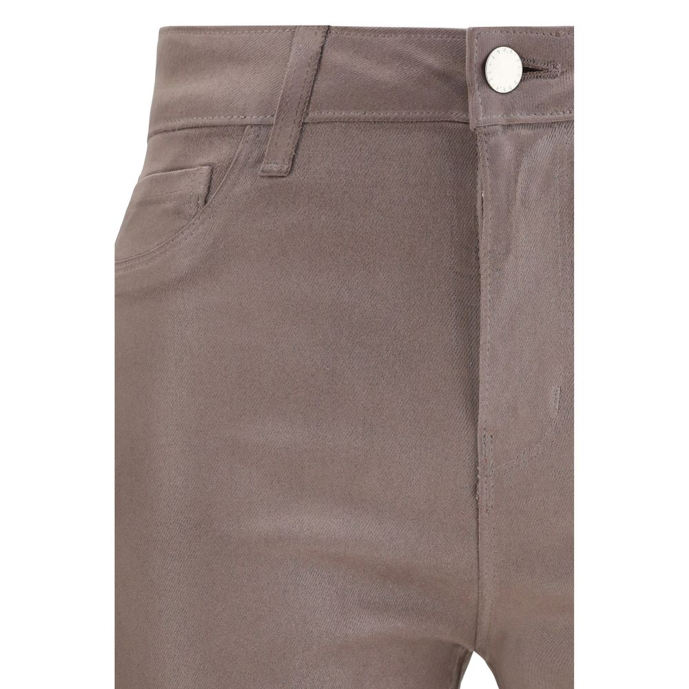 Casual Pants by L'Agence for women in stretch cotton denim beige presents a tailored silhouette, showcasing a tailored slim and long cut with a refined high rise for a truly tailored aesthetic.