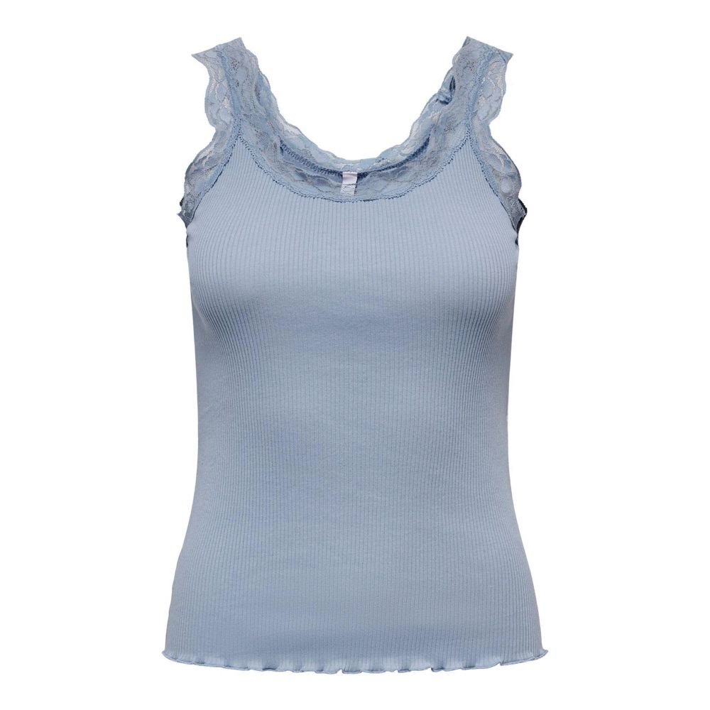 Tank Top by Only for women in cotton light-blue presents a uncompromising silhouette, artfully detailed with a uncompromising and for a sophisticated, uncompromising finish.