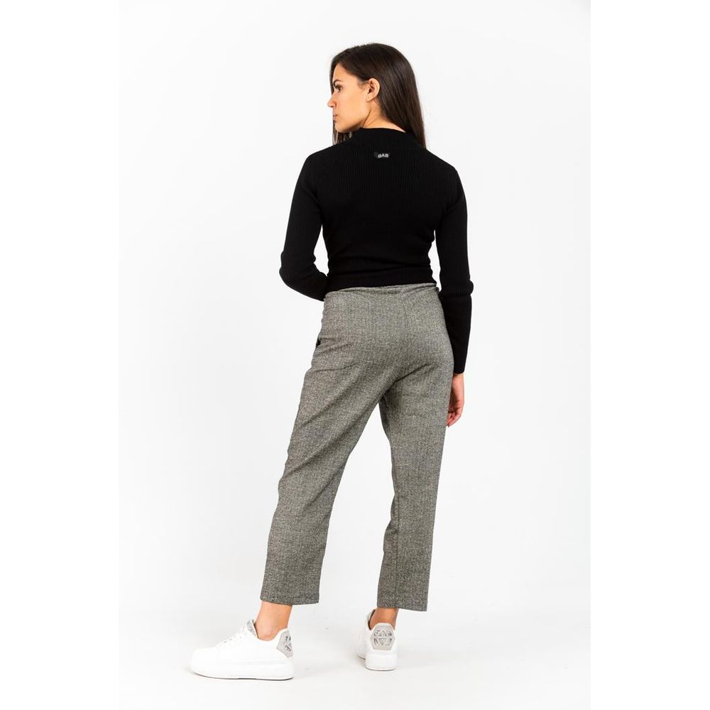 Gas Women's Polyamide Polyester Silk Wool Trousers - Black