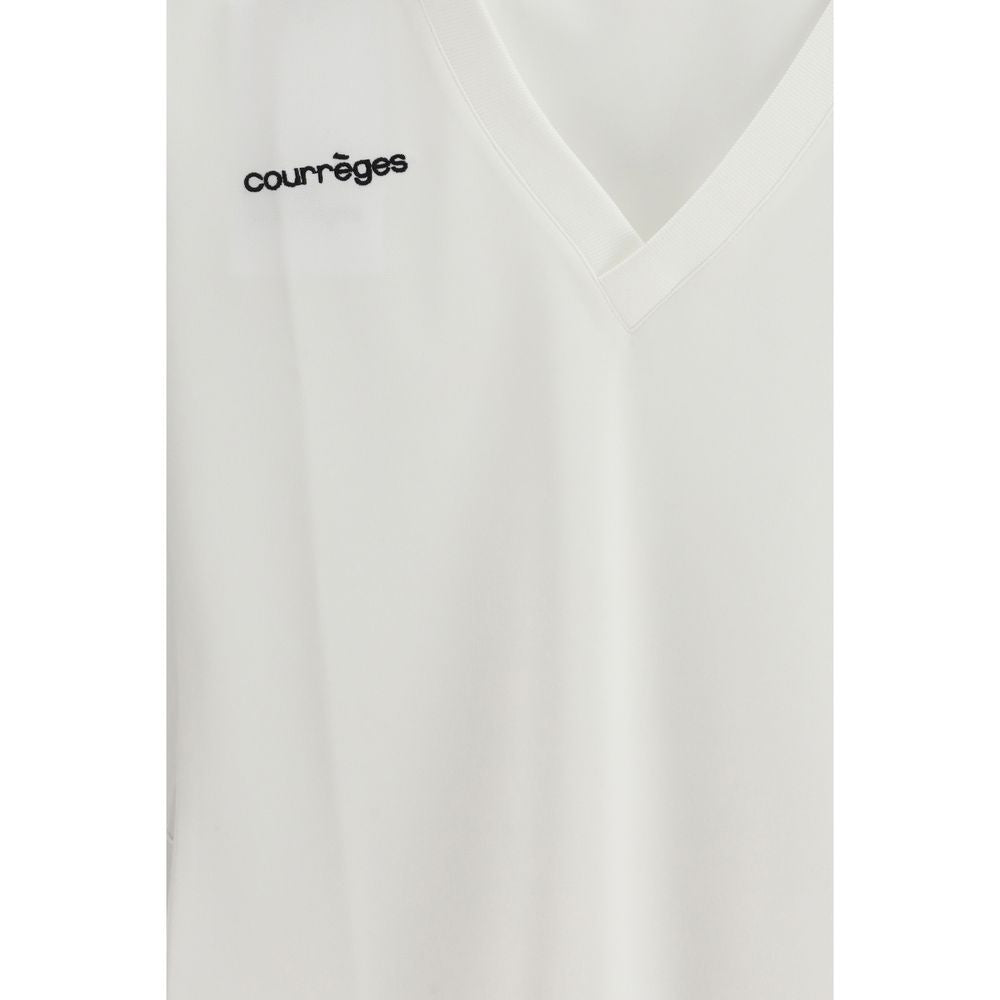 Polo Shirt by Courrèges for women in cotton white & signature presents a distinguished silhouette, showcasing a sophisticated and distinguished for a truly distinguished finish.