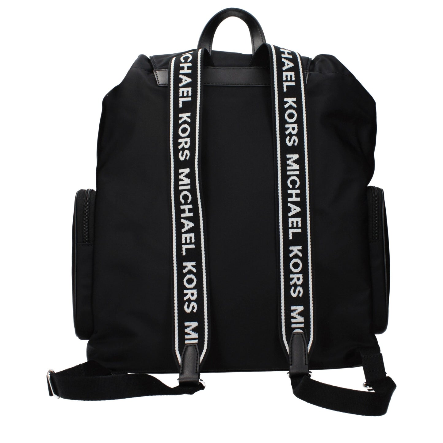 Backpack by Michael Kors for women in fabric black showcases an architectural Fabric Backpack design, featuring a secure , ample , and architectural backpack-strap & adjustable-strap for a sophisticated look.