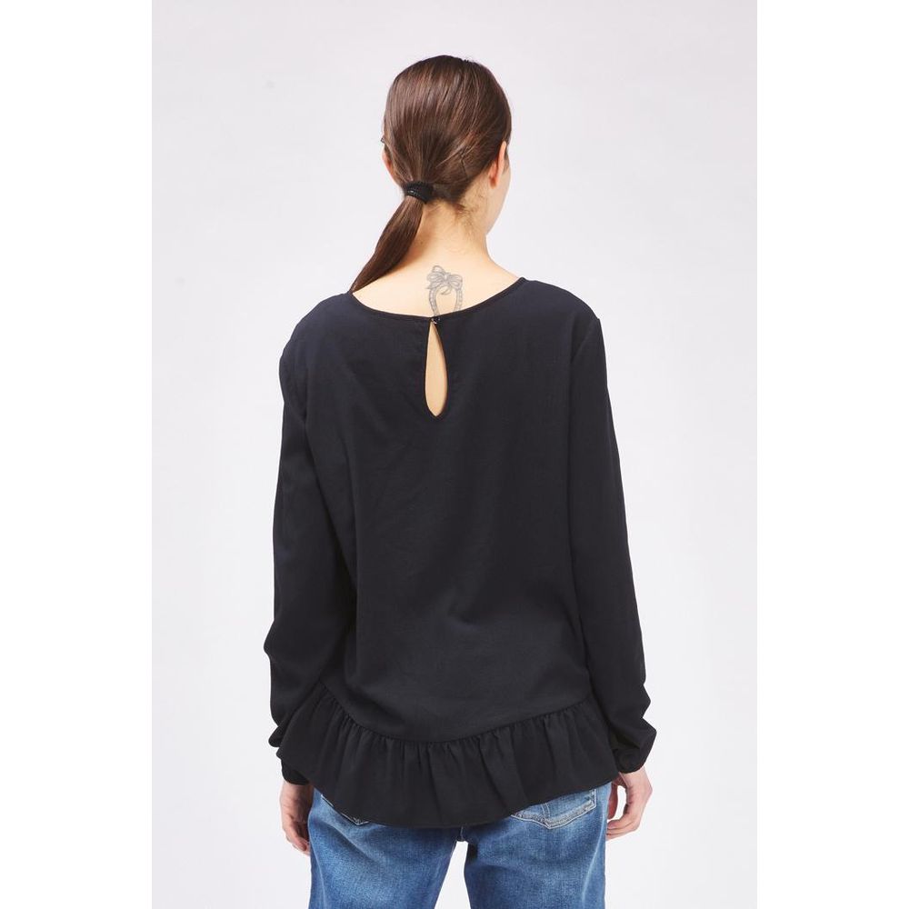Gas Women's Long-Sleeve Polyester T-Shirt - Black