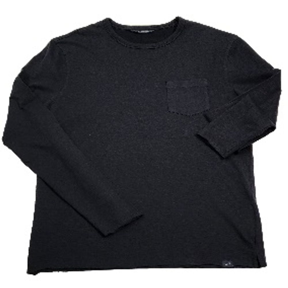 Gas Men's Long-Sleeve Cotton T-Shirt - Black
