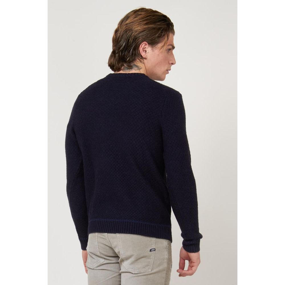 Gas Men's Acrylic Alpaca & Marabou Wool Sweatshirt - Navy