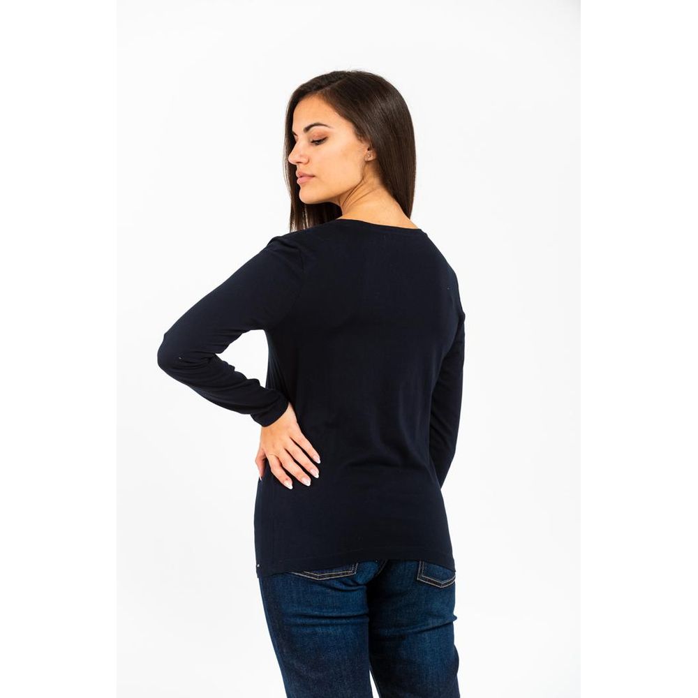 Gas Women's Long-Sleeve Cotton T-Shirt - Navy