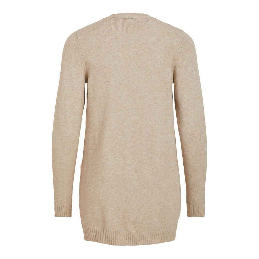 Cardigan by Vila Clothes for women in nylon polyester & viscose beige showcases a luxurious silhouette, meticulously detailed with a sophisticated and for a refined finish.