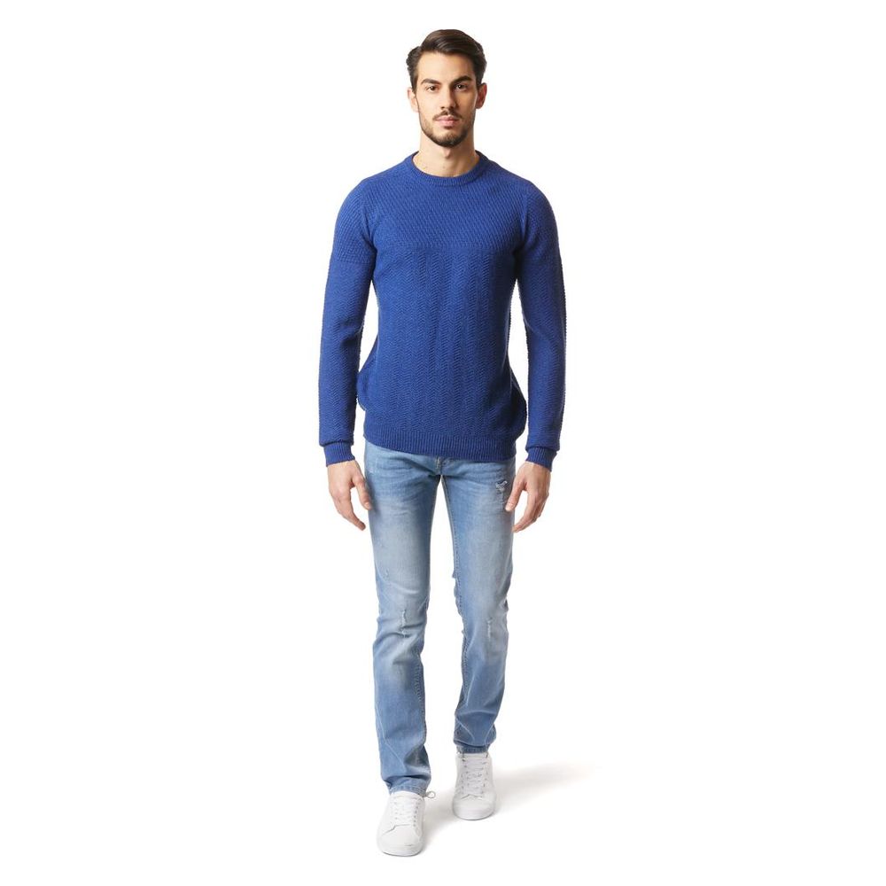 Gas Men's Acrylic Alpaca & Marabou Wool Sweatshirt - Electric Blue