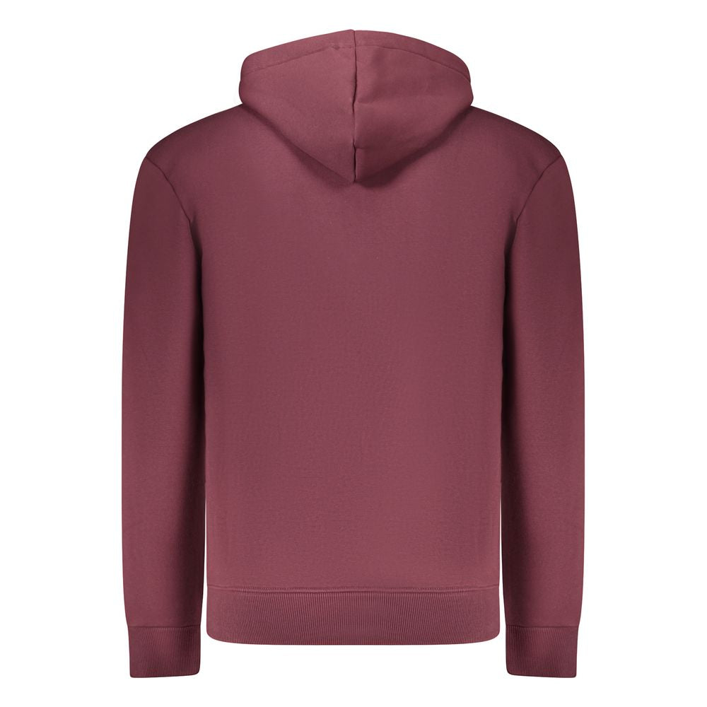 Hooded Sweatshirt Hoodie by Coveri Moving for men in cotton polyester red showcases a city-ready silhouette, artfully detailed with a signature and for a city-ready finish.