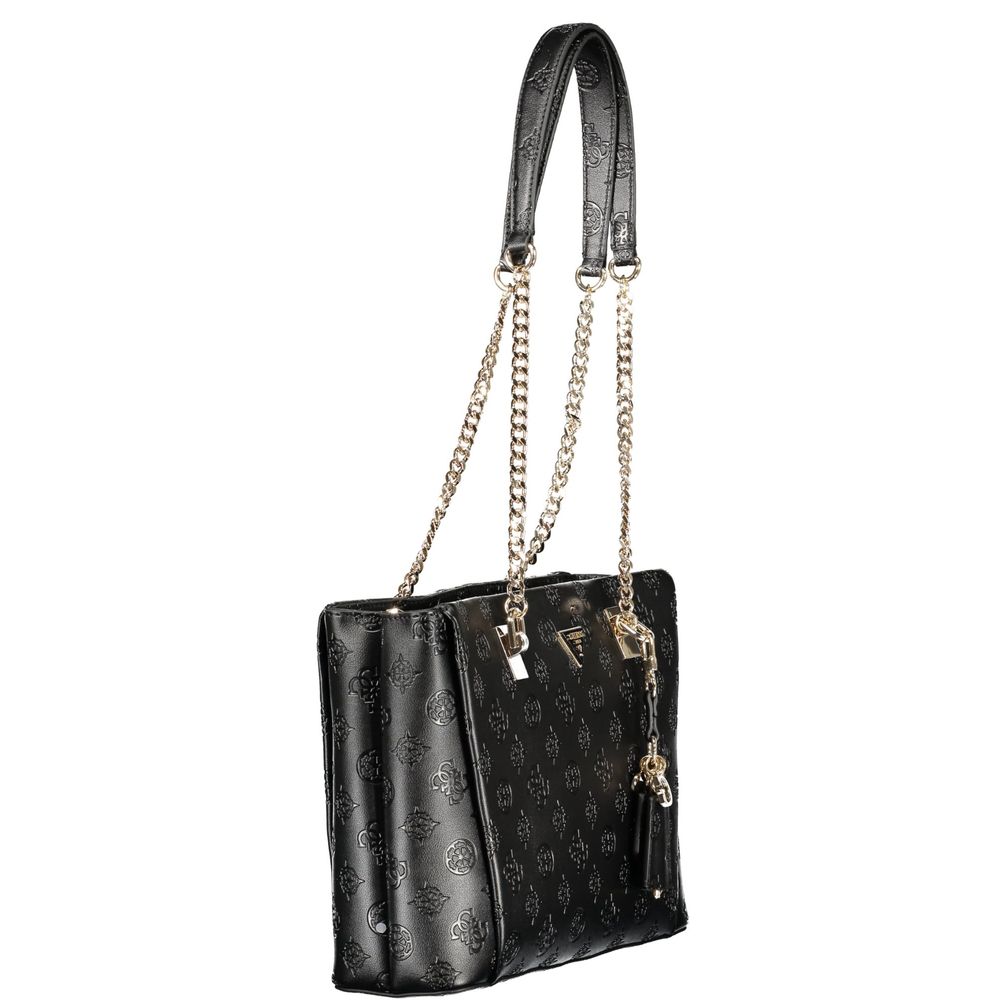 Guess Jeans City Tisha Polyurethane Handbag - Black