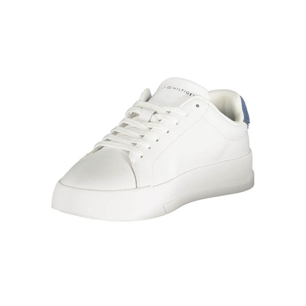 Tommy Hilfiger Men's Athletic Polyester Polyurethane Leather Sneakers - Blue White
