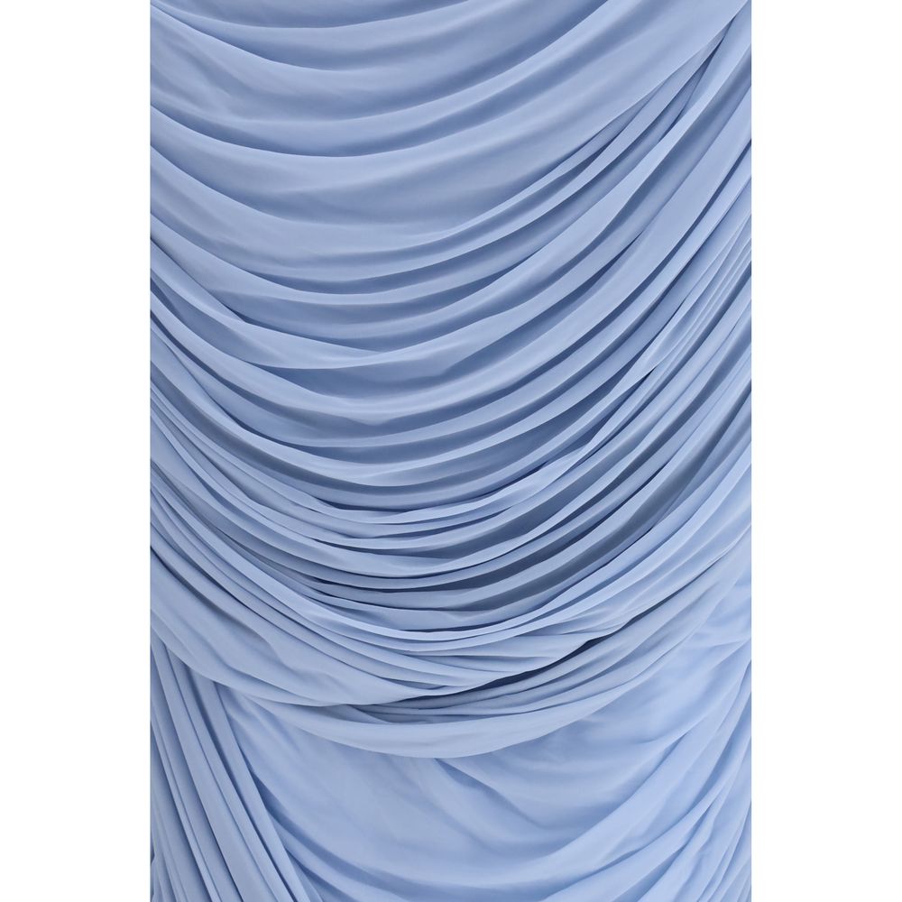 Skirt by Magda Butrym for women in stretch cupro copper & light-blue features an tailored silhouette, artfully capturing the essence of Women's Stretch Cupro Midi Skirt in a sophisticated midi.
