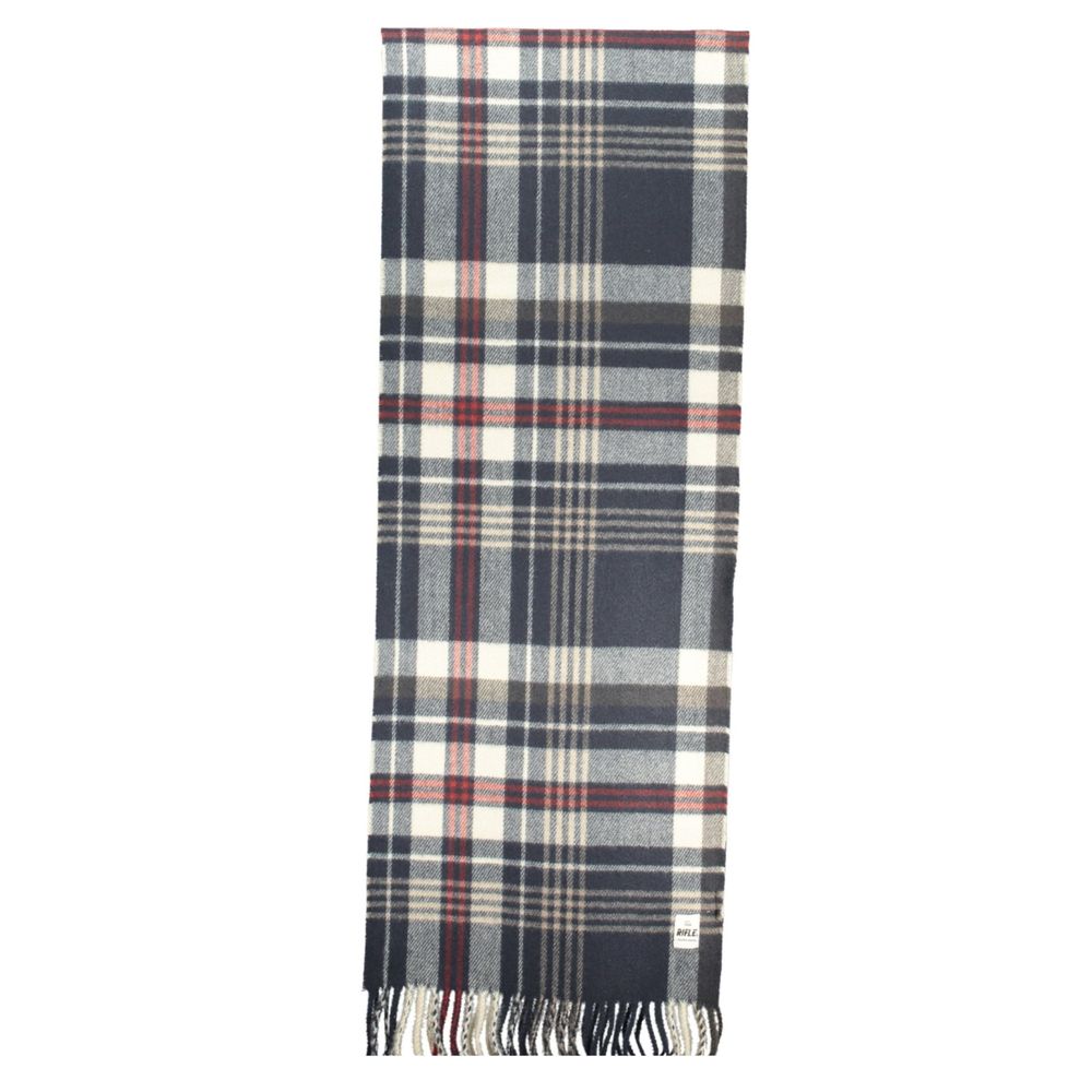 Rifle Polyester & Viscose Scarf - Blue Tartan