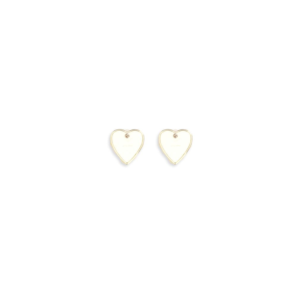 Earrings by Self-Portrait for women in denim cotton gold features an ornate stud from the Heart Women's Stud Gold Brass Earrings collection, showcasing a ornate finish that embodies sophisticated luxury.