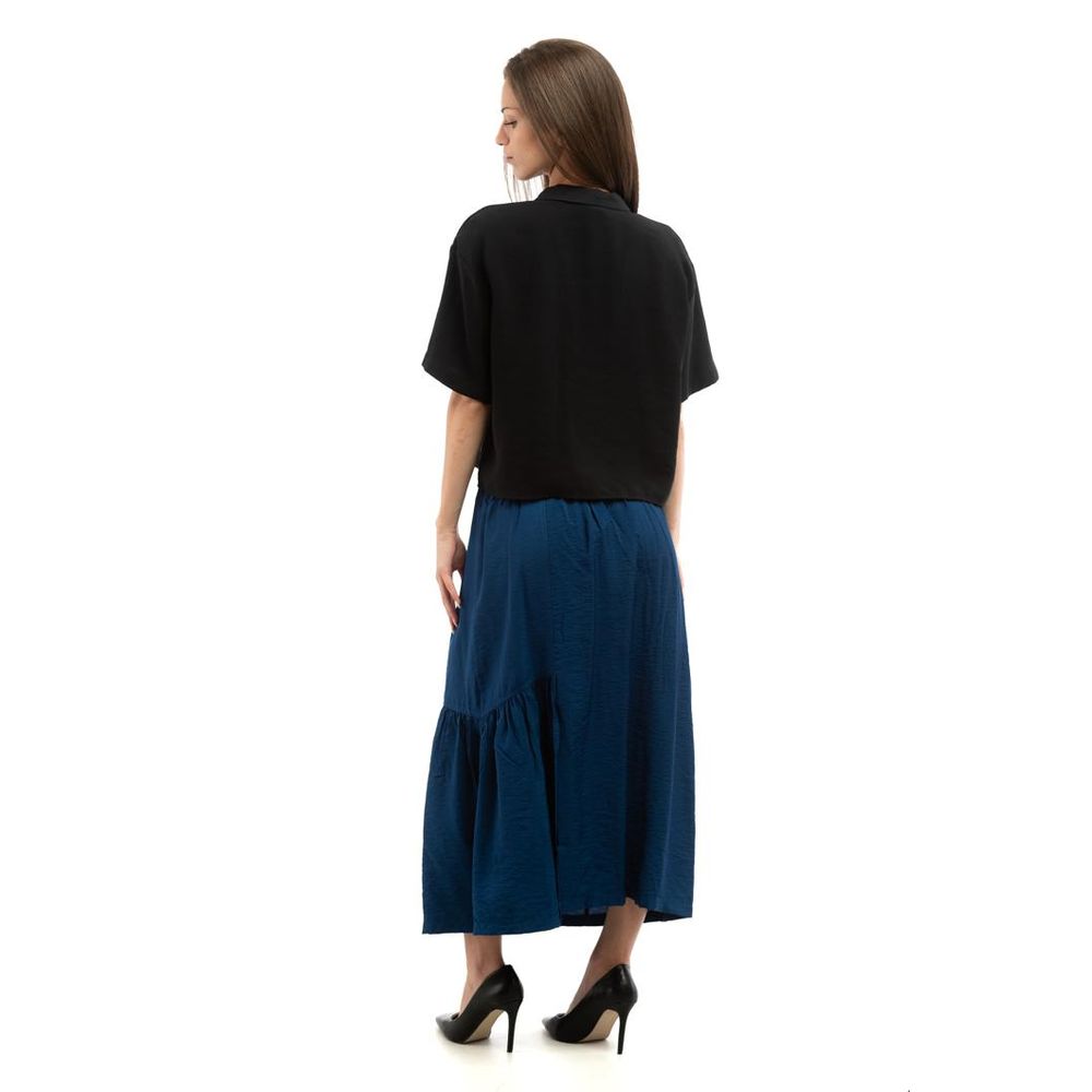 Patrizia Pepe Women's Tailored Polyamide Viscose Long Skirt - Blue