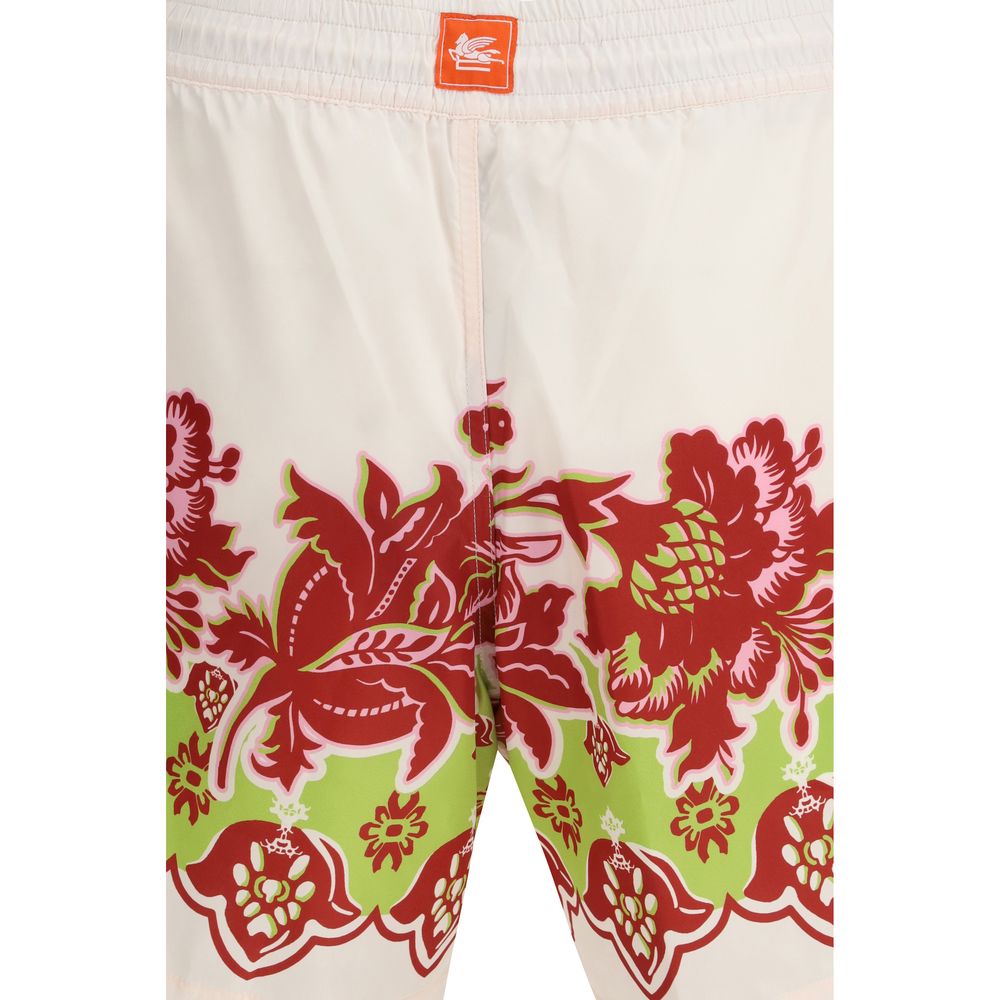 Swim Shorts by Etro for men in polyester multicolor, floral, signature & print features a riviera-ready silhouette, showcasing the Pegaso Men's Polyester Swim Shorts design for a premium look.