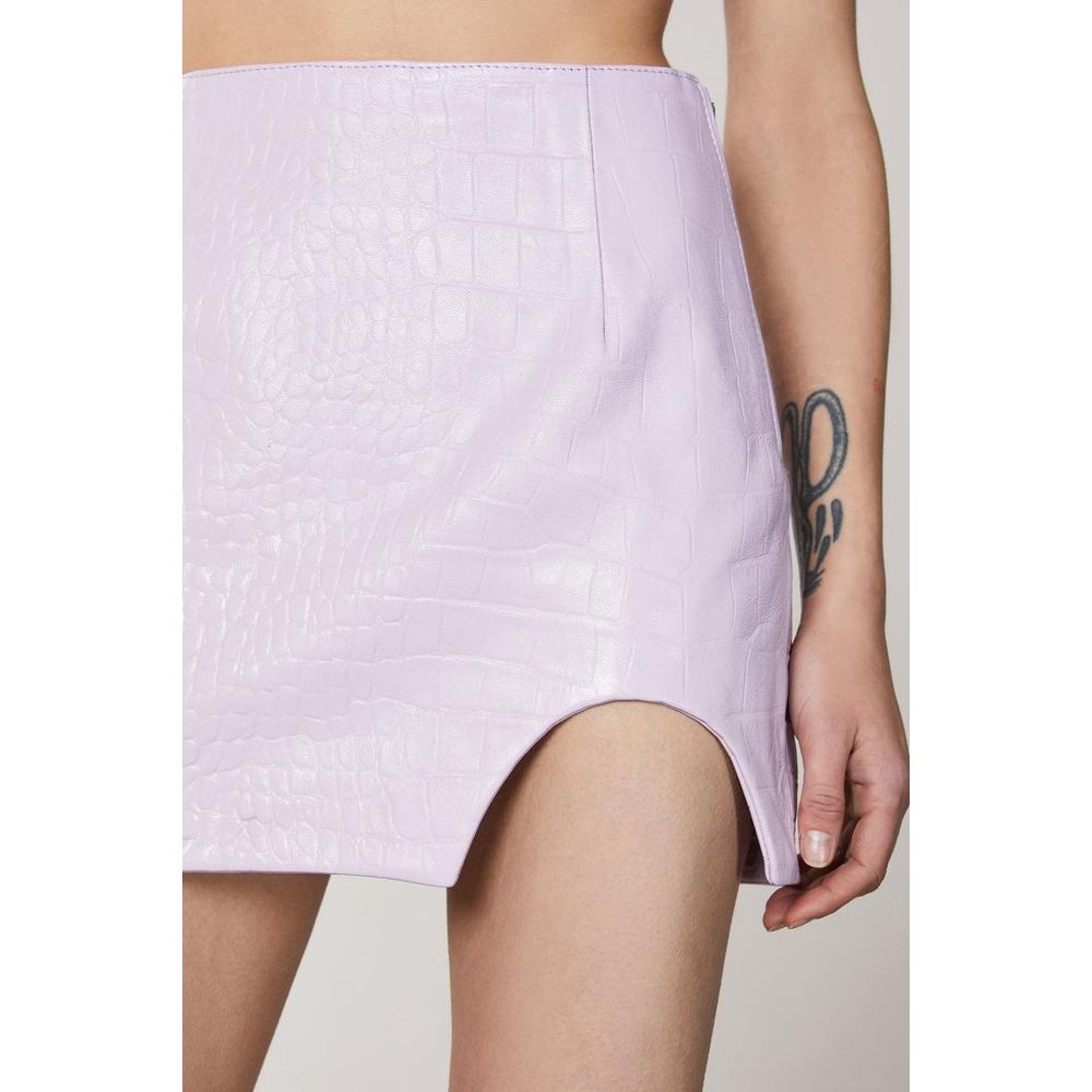 Patrizia Pepe Women's Lamb Leather Mini Skirt - Lilac Purple