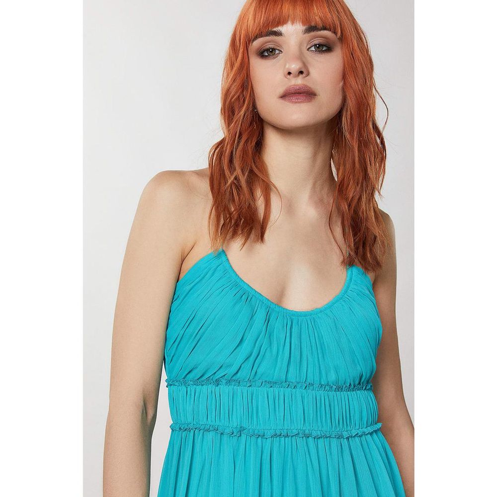 Patrizia Pepe Women's Sleeveless Polyester Short Mini Dress - Green Turquoise