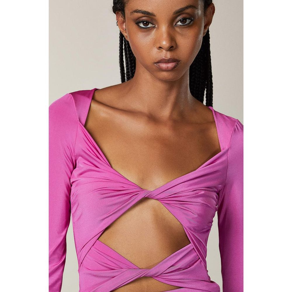Patrizia Pepe Women's Long-Sleeve Stretch Nylon Short Dress - Purple