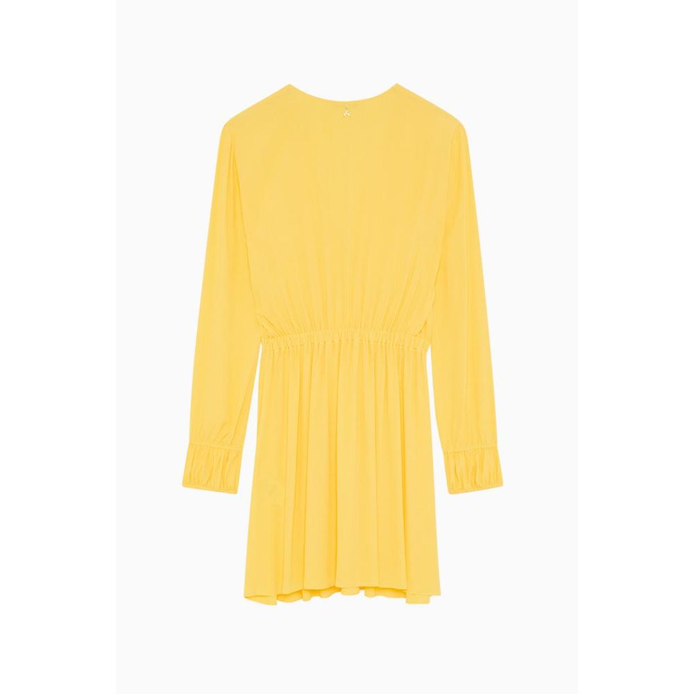 Patrizia Pepe Women's Long-Sleeve Viscose Short Dress - Yellow