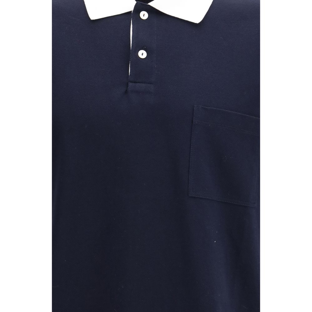 Polo Shirt by Gucci for men in stretch cotton blue presents a sleek silhouette, featuring a refined and for a sleek finish.