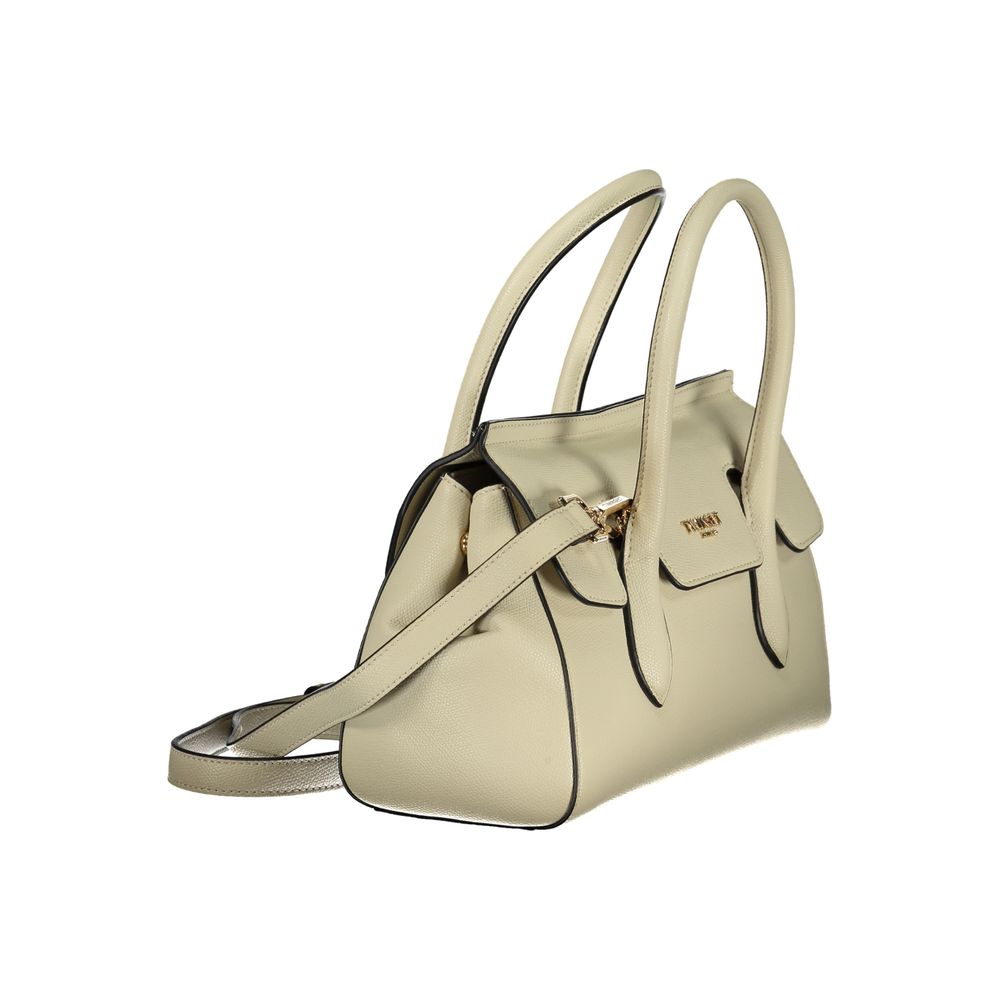 Evening Tote Handbag by Twinset for women in polyurethane beige & signature features a refined silhouette, showcasing a secure snap & zipper, organized built-in-compartments, and versatile adjustable-strap & handle for a refined finish.