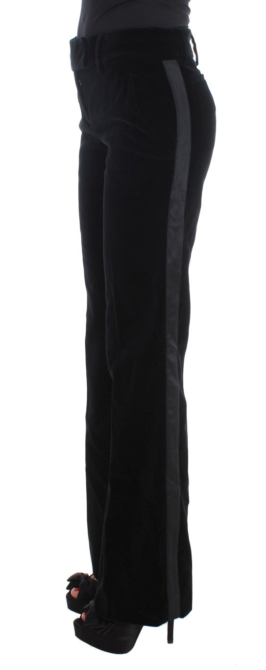 Pants by Ermanno Scervino for women in silk & viscose black features an understated silhouette, showcasing a sophisticated wide and long with a refined for an understated, polished aesthetic.