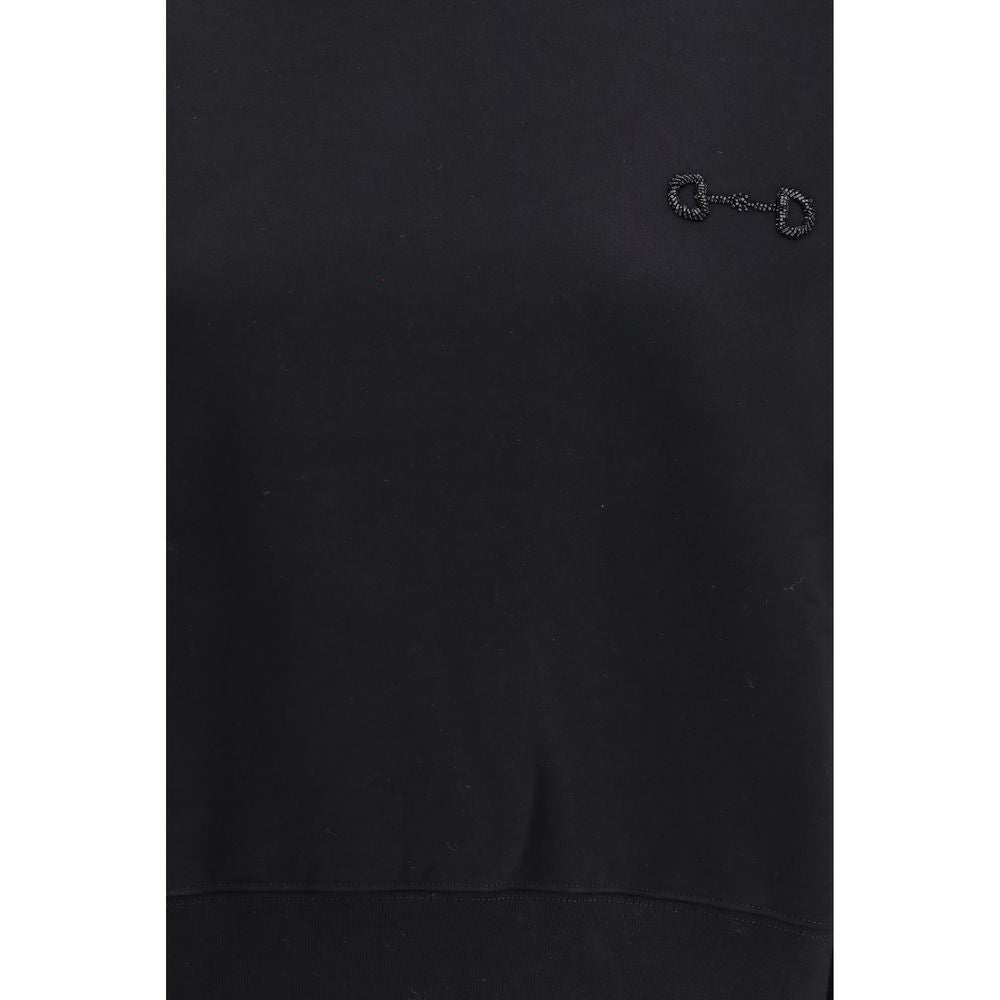 Gucci Horsebit Women's Relaxed Fit Regular Crew Neck Cotton Sweatshirt - Black