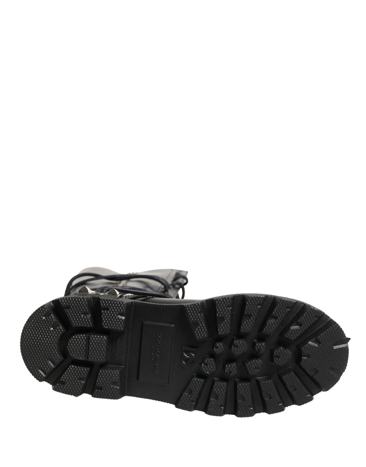 Dolce & Gabbana Men's Leather & Rubber Lace-Up Combat High Knee-High Over-The-Knee Boots - Black Signature