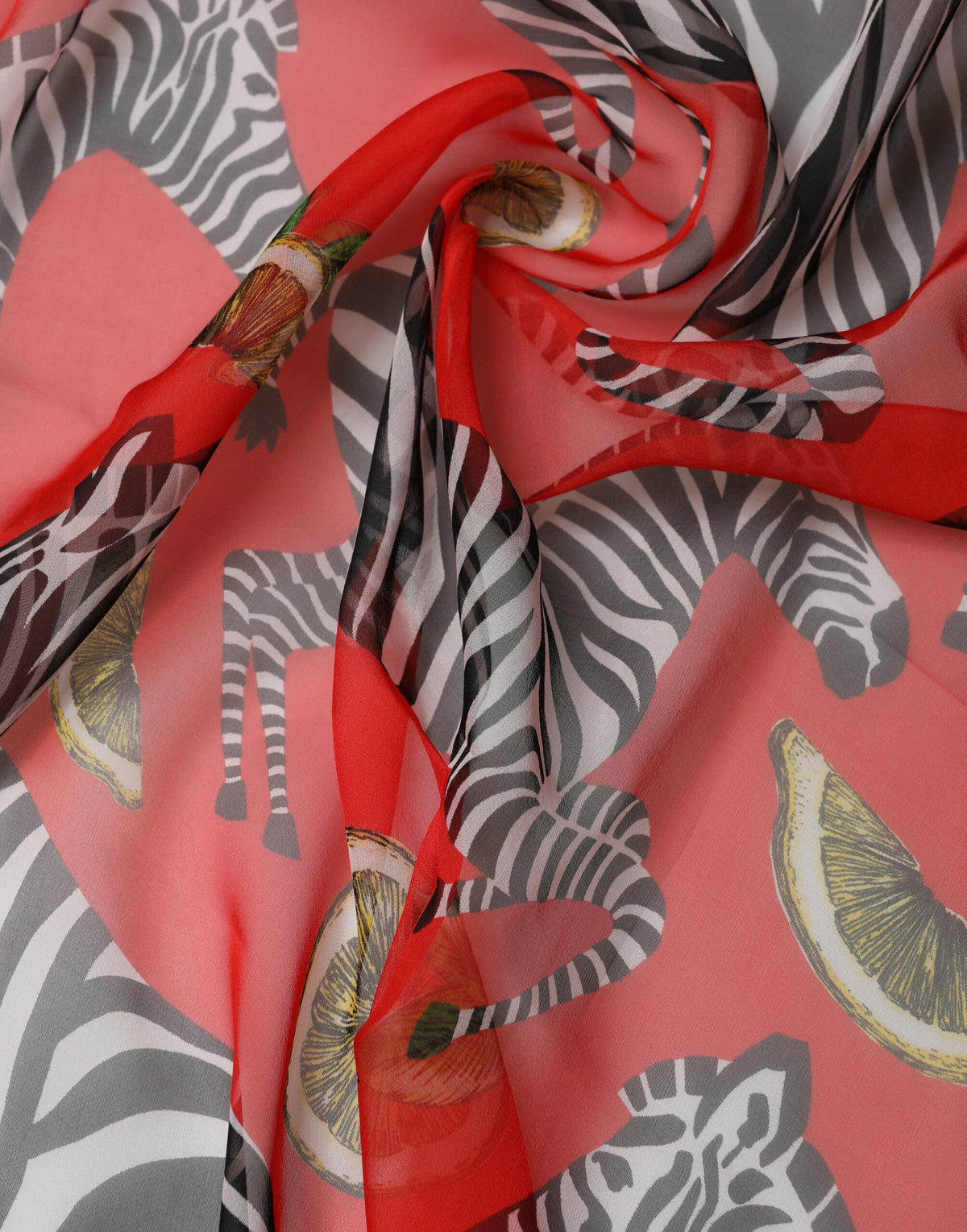Dolce & Gabbana Silk Rectangular Stole Wrap Scarf - Red Zebra Print