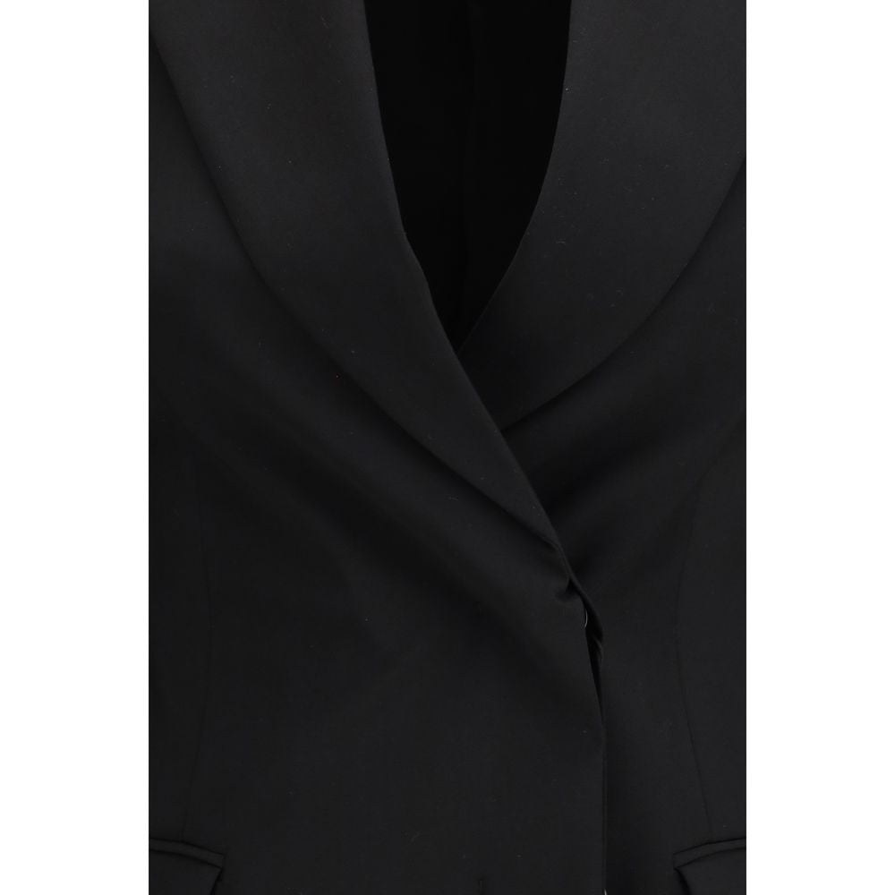 Max Mara Black Fleece Wool Blazer
