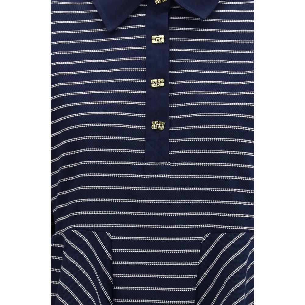 This Polo Shirt by Ganni for women in cotton blue & striped presents a flawless silhouette, showcasing flawless detailing and a refined for a truly flawless aesthetic.
