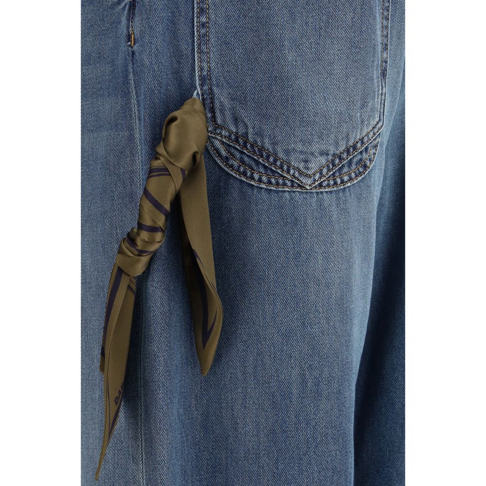 Jeans by Darkpark for women in denim cotton blue features a refined silhouette with a refined relaxed-fit, regular-fit, wide & oversized, defined by a and a refined long for a refined finish.