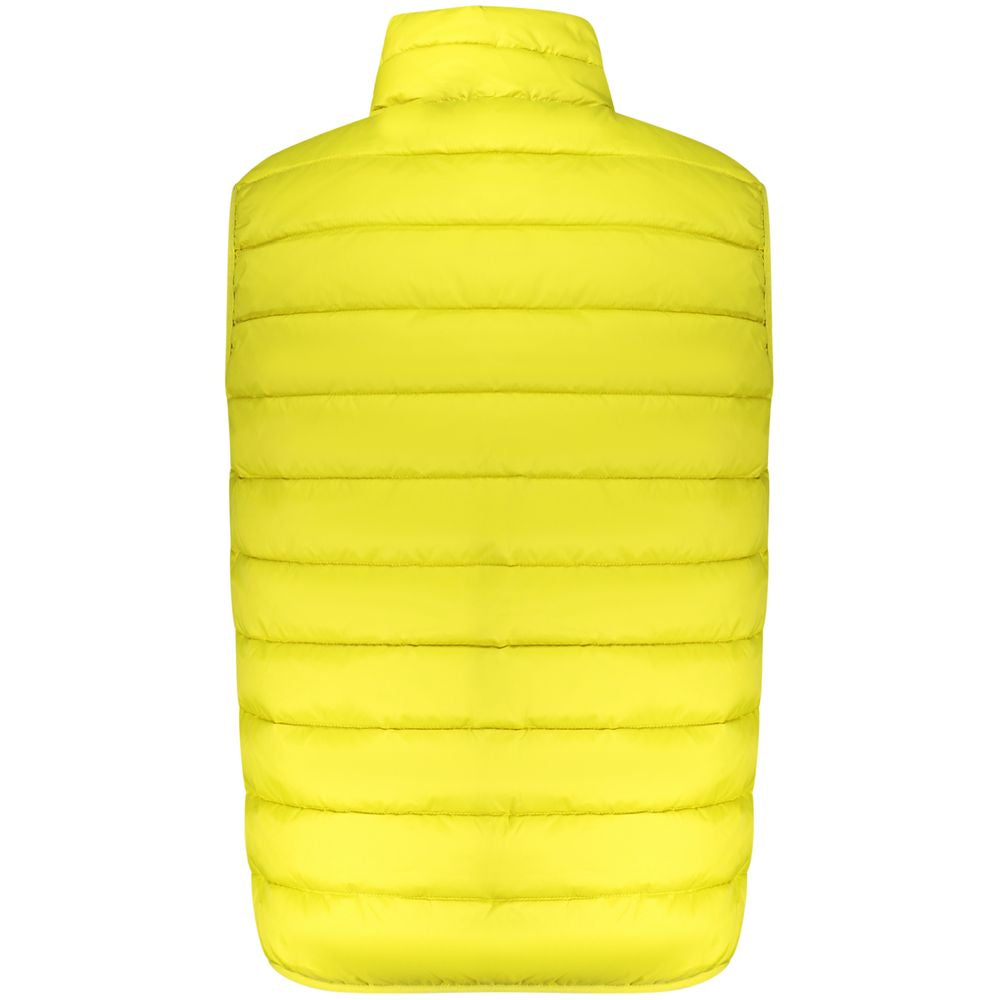 Vest by Norway 1963 for men in polyamide blue & yellow showcases a dynamic silhouette, perfectly balancing pockets with a dynamic for a sophisticated, high-fashion look.