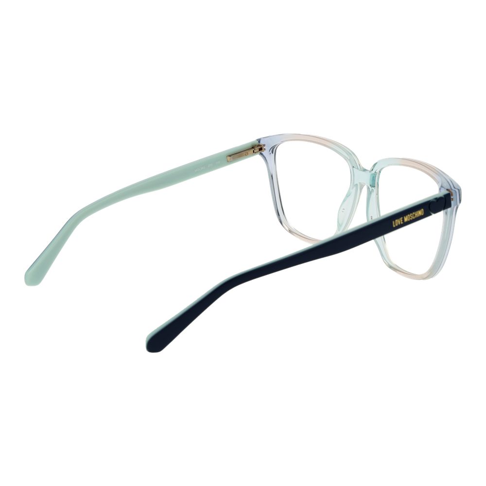 Eyeglasses Frames by Love Moschino for women in plastic blue features an refined silhouette, showcasing a sophisticated blue coloured frame and refined full-frame frame design for a refined look.