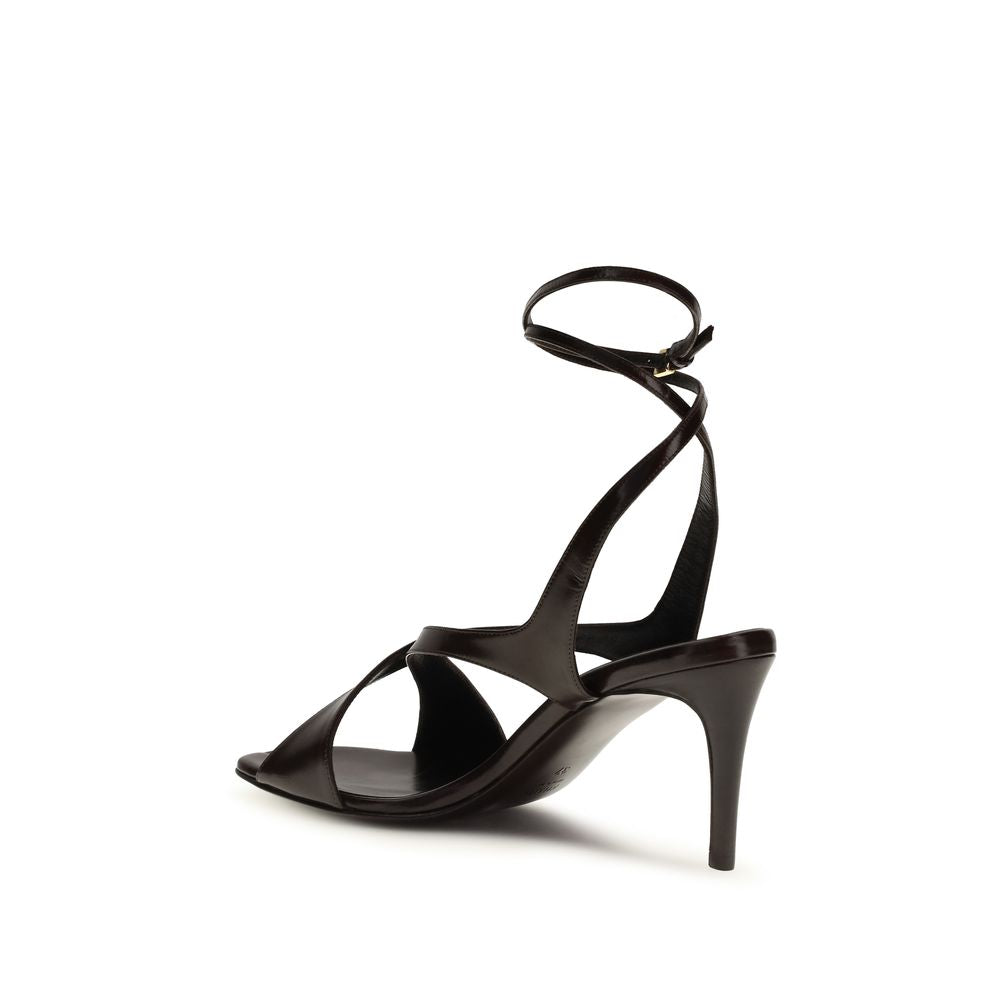Stiletto Ankle Strap Sandals by Khaite for women in bos taurus calf leather brown features an effortlessly chic silhouette from the Women's Bos Taurus Calf Leather Stiletto Ankle Strap Sandals collection, showcasing a effortlessly chic stiletto and elegant .