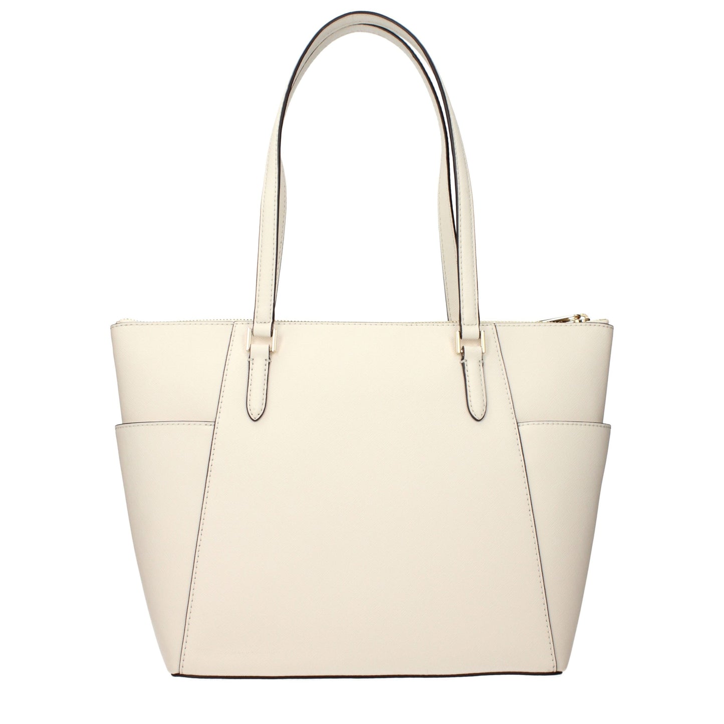 Shoulder Bag by Michael Kors for women in leather beige features a statuesque silhouette, showcasing a secure and statuesque with versatile shoulder-strap for a statuesque finish.