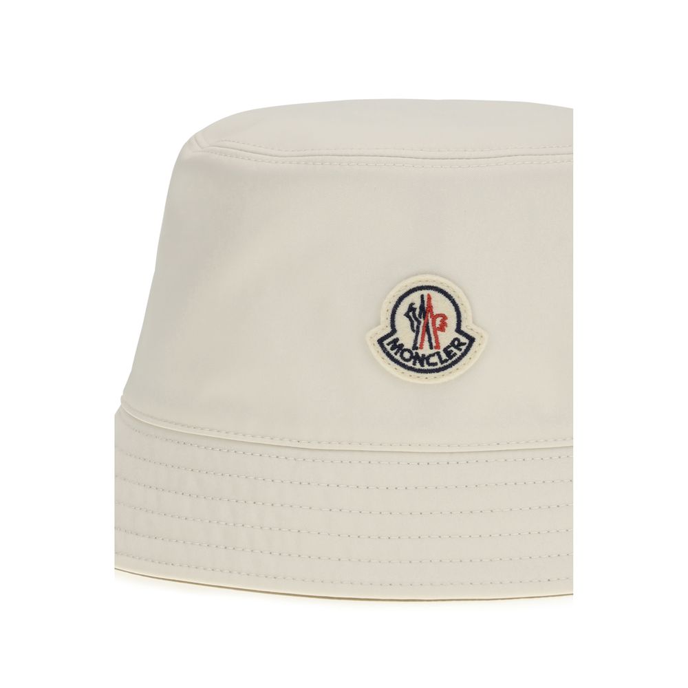Bucket Hat by Moncler for women in polyester white features an enviable silhouette, showcasing the enviable craftsmanship of this Polyester Bucket Hat.