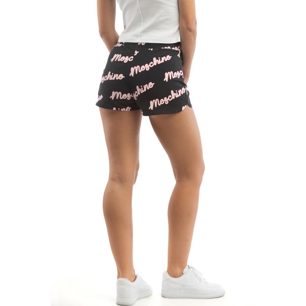 Moschino Women's Relaxed Fit Stretch Cotton Shorts - Black Multicolor