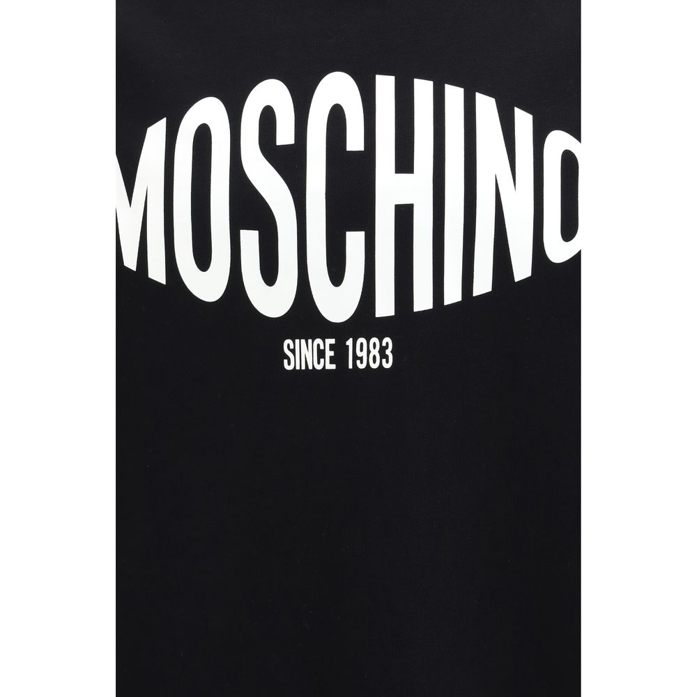 Sweatshirt by Moschino for men in organic cotton black, signature & print features an exquisite silhouette, showcasing and crew neckline details for a exquisite look.