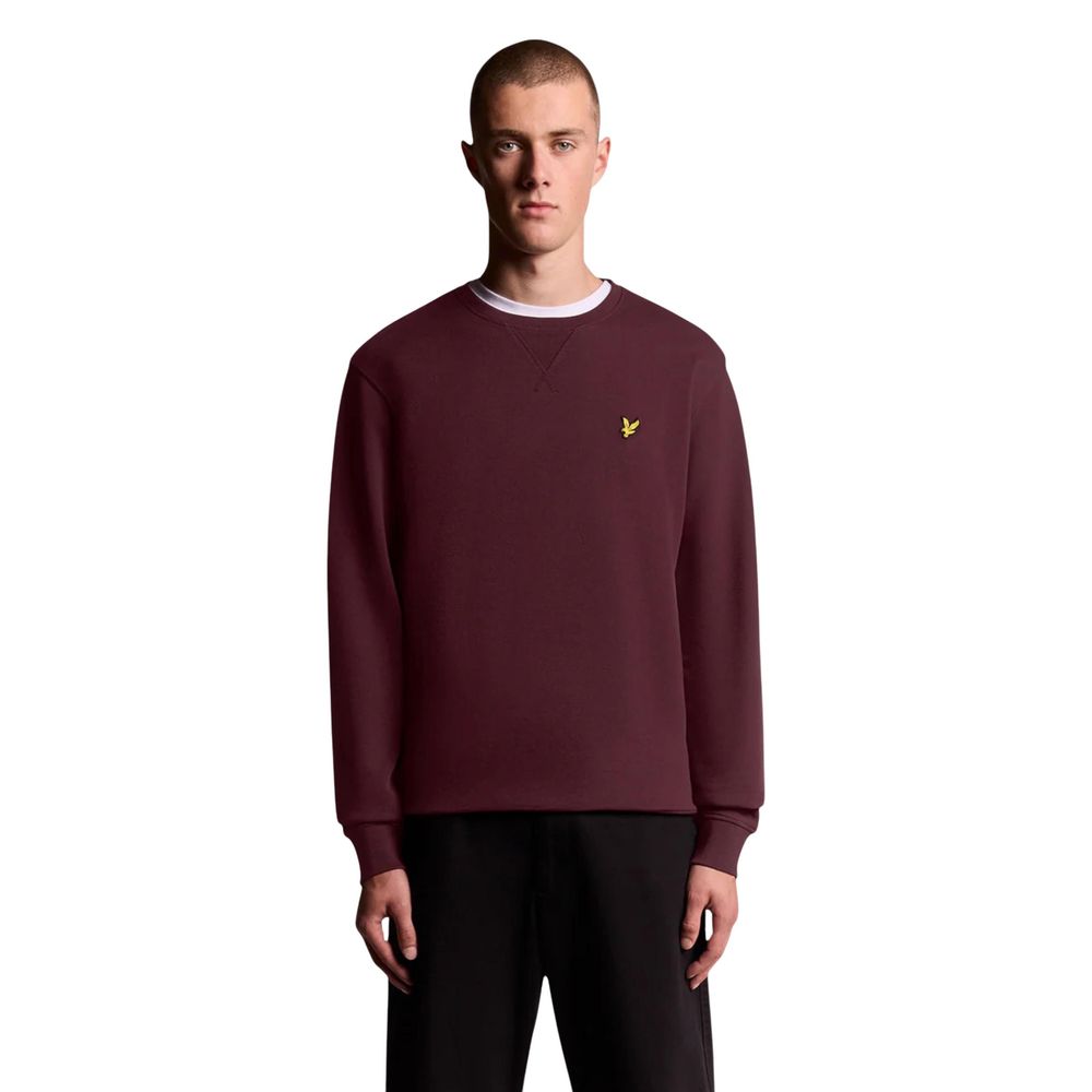 Lyle & Scott Men's Crew-Neck Cotton Activewear Sweatshirt - Bordeaux