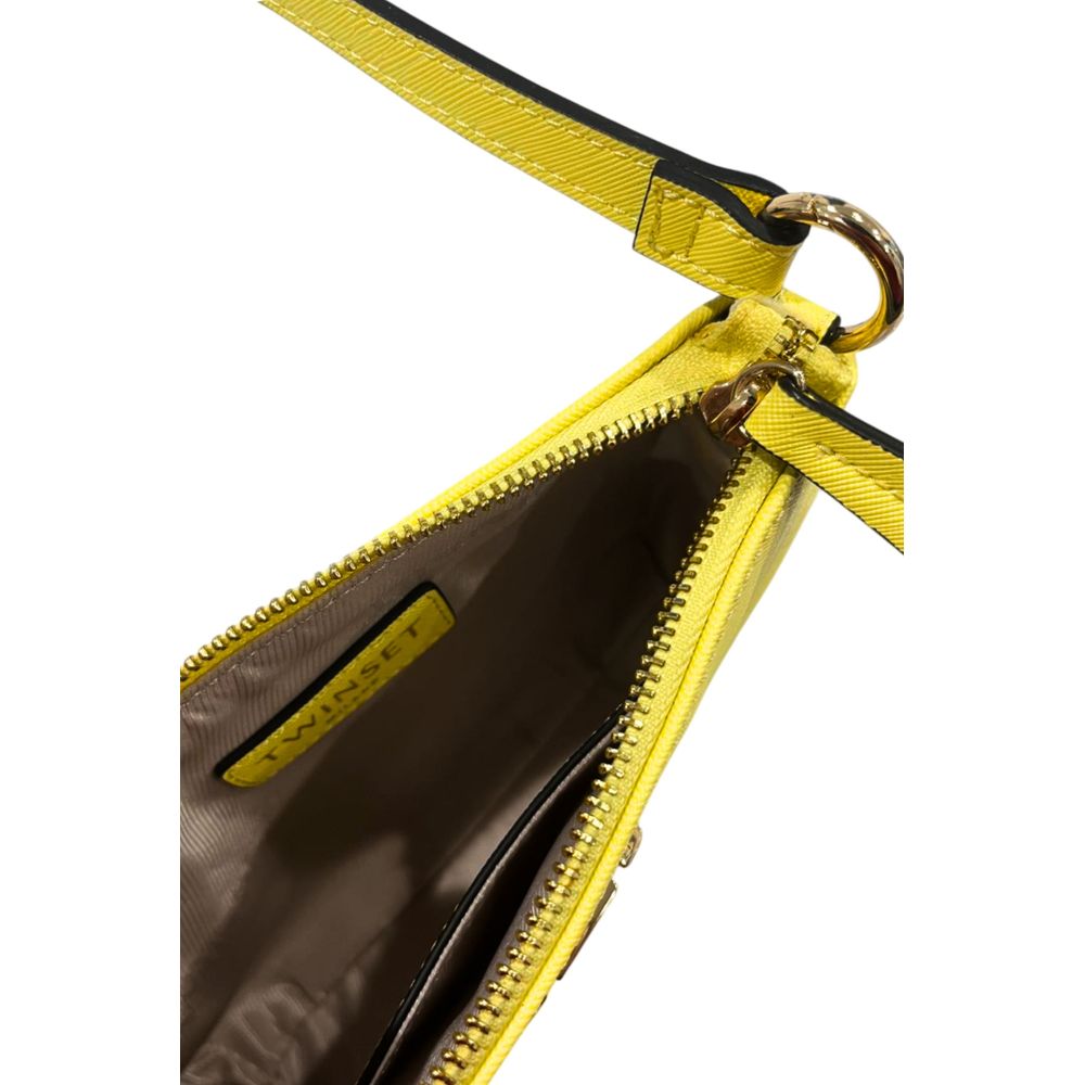 Shoulder Clutch Handbag by Twinset for women in polyethylene bicolour showcases a sculptural silhouette, featuring a secure zipper, ample built-in-compartments, and versatile shoulder-strap for a sculptural finish.