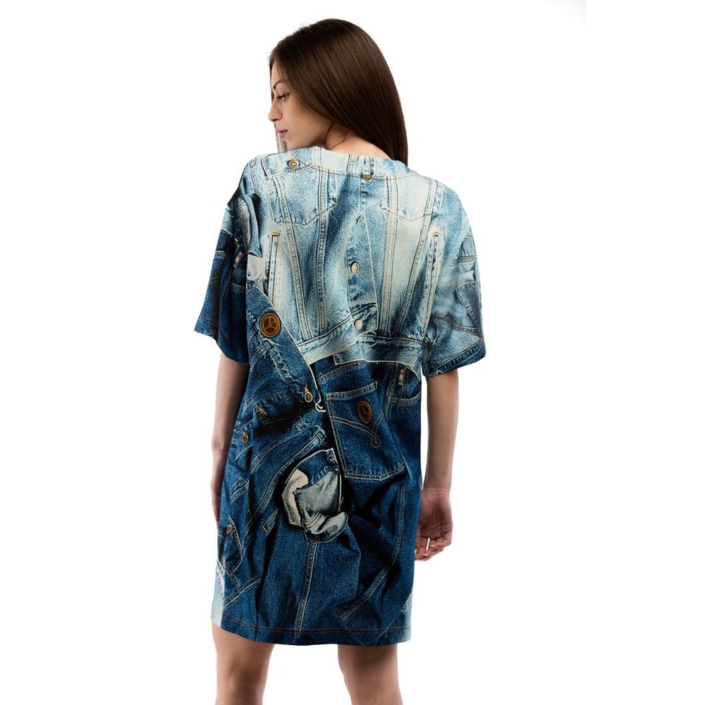Moschino Women's Short-Sleeve Stretch Viscose Short Dress - Multicolor Patterned