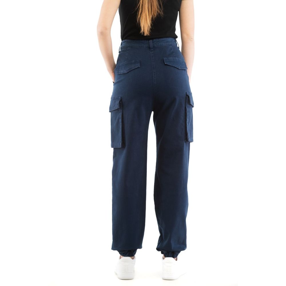 Moschino Women's Cotton Cargo Pants - Blue